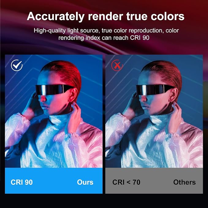 PULUZ RGB Selfie Light, 360° Full Color Camera Light with Clip and Cold Shoe, 2500-9000K LED 20 Effects 1500mAh Rechargeable Video Light for Vlogging, Photography, TikTok, Content Creator