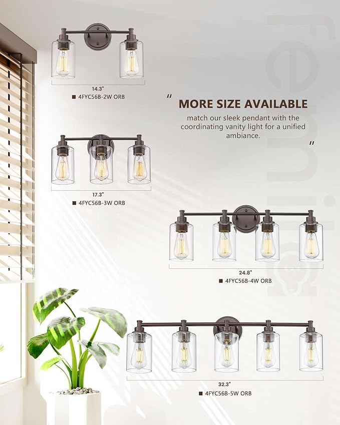FEMILA 32" Bathroom Light Fixtures, Oil Rubbed Bronze Vanity Light, 5 Light Bathroom Lights Over Mirror, 4FYC56B-5W ORB