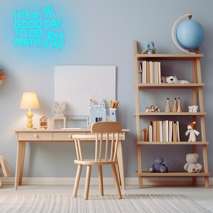 It's A Good Day To Do Math Neon Sign for Classroom Function Math Neon Light Blue Letter Led Neon Signs Classroom Led Neon Lights for Study Room Library Decoration