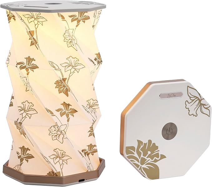 Birthday Flower Folding Lamp, Paper Lantern Lights, Japanese Gifts | Rechargeable Paper Light, Elegant Gift Box – Ideal Anniversary, Birthday Gift for Women, Mom, Grandma-White Narcissus