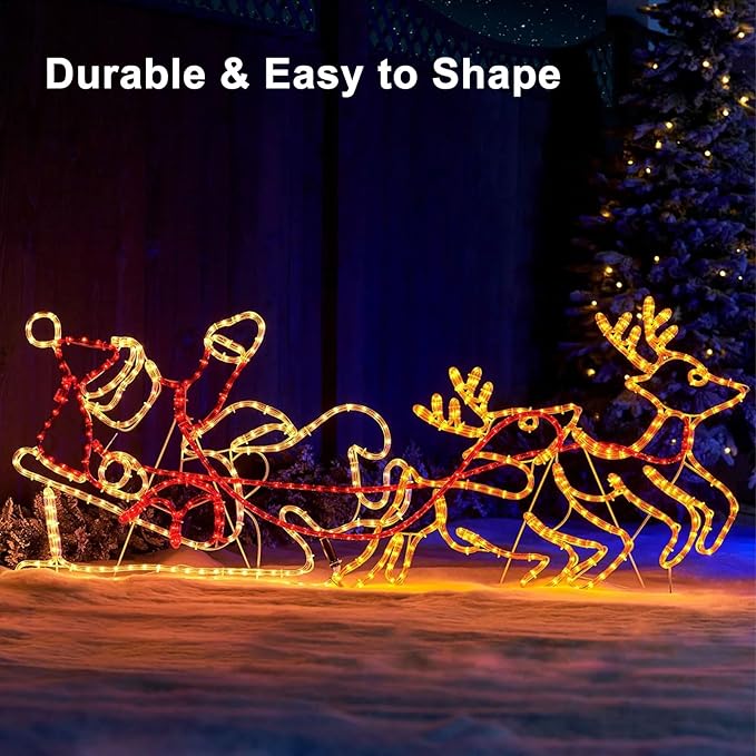 echosari 53Ft Rope Lights Outdoor Battery Operated, 160 LED Rope String Lights Colors Changing with Remote Timer Waterproof Rope Lights for Patio Garden Camping Decoration