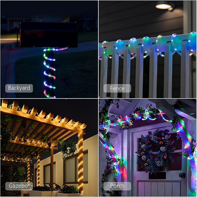 ANJAYLIA 105FT 320 LED Color Changing Rope Lights with Plug and Remote | Led Outdoor Waterproof Rope Light with Color Option, 7 Modes, Timer, Memory, Remote for Bedroom, Deck, and Holiday Decor