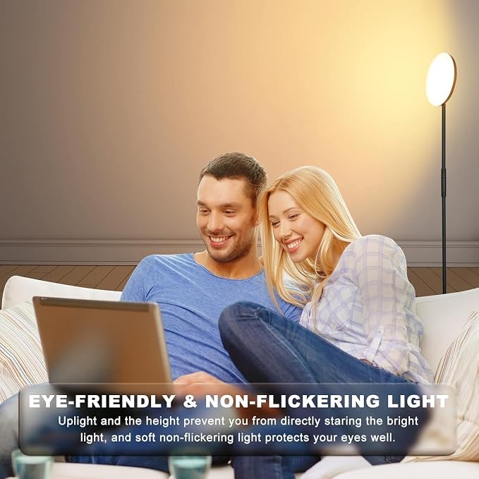 mukuxin Floor Lamps for Living Room, 40W/4000LMRGB LED Standing Lamp with Remote, Color Changing Torchiere Floor Lamp with Stepless Dimming, 69" Modern Corner Lamp for Bedroom, Office