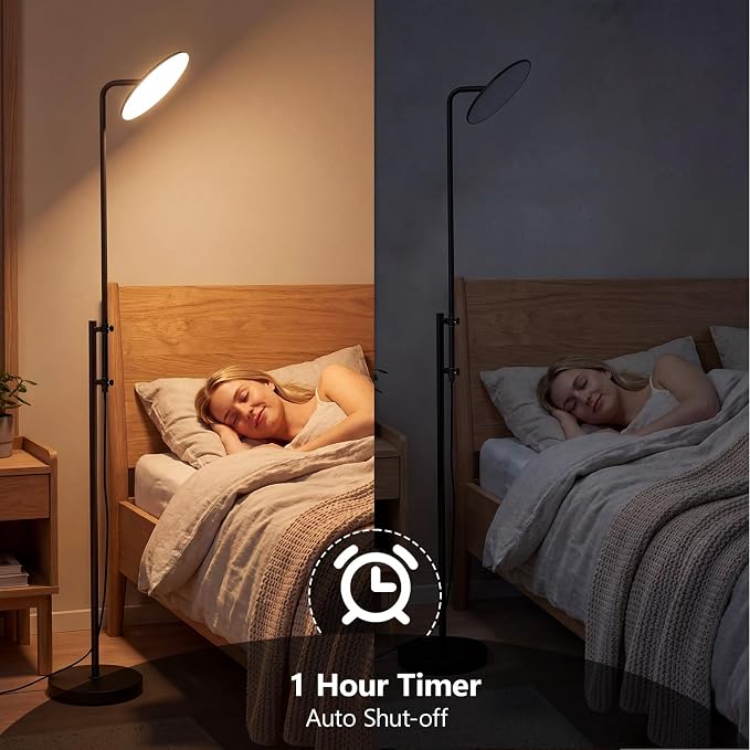SUNMORY RGB Floor Lamps for Living Room, Bright Tall Standing LED Lamp | 32W/3000LM, Remote Control, Adjustable Height, Rotating Head, Modern Dimmable Torchiere Corner Light for Gaming Room Bedroom
