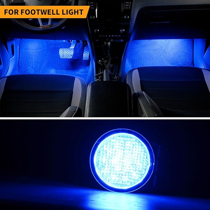 POPMOTORZ Blue LED Interior Courtesy Light Footwell Lights Under Dashboard Courtesy Floor Lamp Compatible for Dodge RAM,Durango,Nitro, Jeep Wrangler,Liberty,Grand Cherokee Under Dash Lighting 2 Pcs