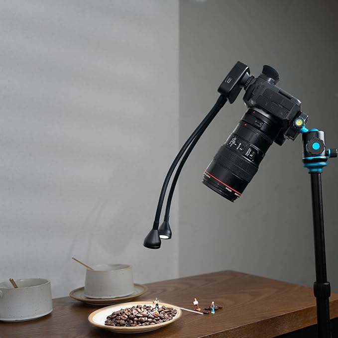 LED Macro Arm Light with 10 Level Ajustable Brightness,CRI 95+ 5600K Macro Photography Lighting Support Type-C Charge for DSLR Mirrorless Camera for Insect Plant Jewelry Close-up Shooting