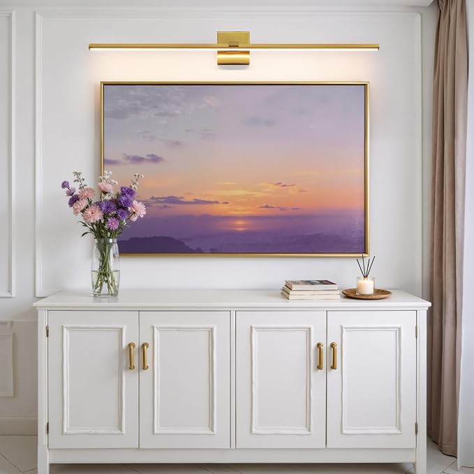 Modern Bathroom Light Fixtures Over Mirror - 39 Inch Brushed Gold Vanity Light Bar 28W Dimmable 5CCT LED Vanity Lights for Bathroom Mirror Cabinets Bedroom
