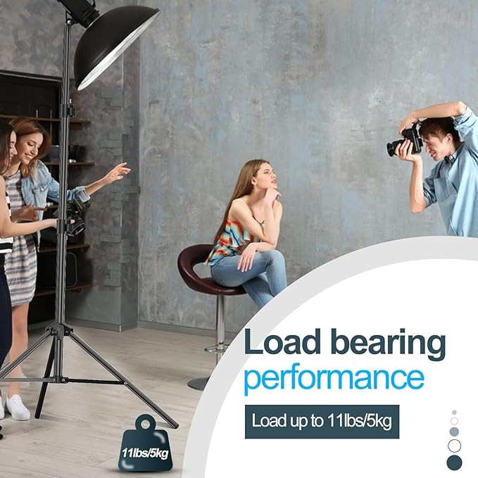 EMART 7 Ft Light Stand for Photography, Portable Photo Video Tripod Stand, 2 Pack Lighting Stand with Carry Case for Speedlight, Flash, Softbox,Strobe Light, Camera, Photographic Portrait