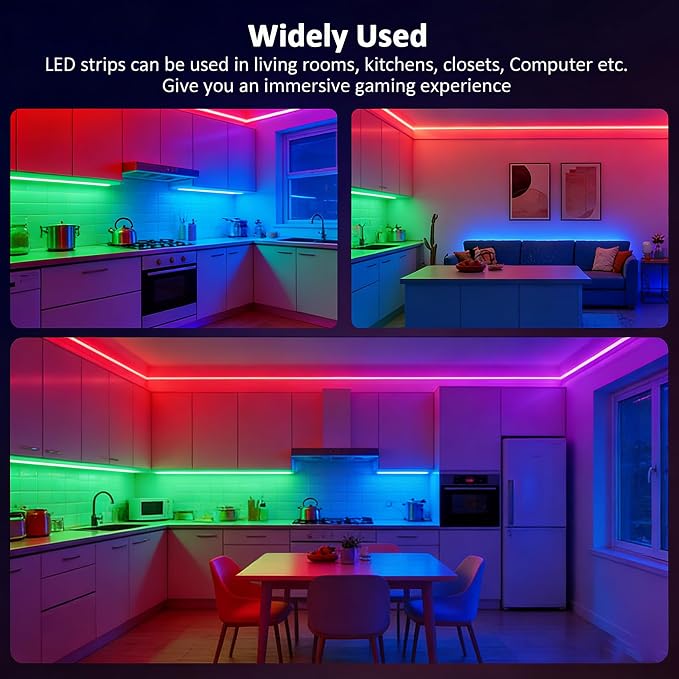5V USB LED Strip Lights, 3.28FT 3Key COB Light Strip RGB, Short LED Strip Light, Flexible Bright 5V Led Strip for Under Cabinet, Kitchen, TV Backlight, Shelves, Displays and TV Lights