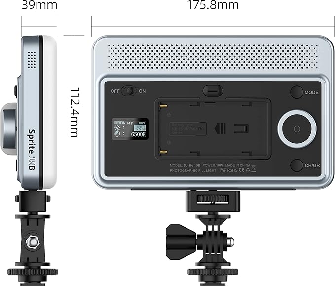VILTROX 18W 2800K-6800K CRI 95+ On Camera LED Panel Video Light, 1800LUM Smartphone Control LED Key Light, Dimmable Photography Fill-in Lamp 10 Lighting Effects for Photography YouTube Tiktok