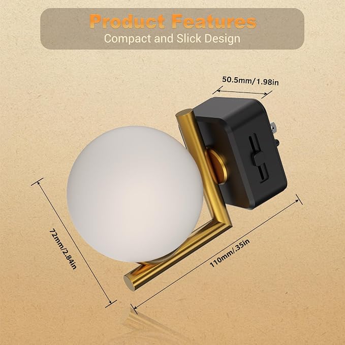 JandCase LED Night Light, 3000K Warm Night Lights Plug into Wall, Dimmable | 0-100LM Night Lights with Dusk to Dawn Light Sensor, Plug in Nightlights for Bathroom, Bedroom, Hallway