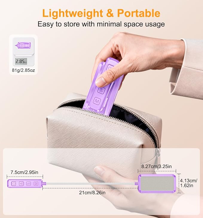 Gritin 2026 Gen 2 Book Light for Reading- 30 Eye Caring Full Spectrum LED | 5 Colors & 5 Brightness, Adjustable Wide/Narrow Beam, Upgrade 1500mAh Long-Lasting Rechargeable Clip on Light-Purple