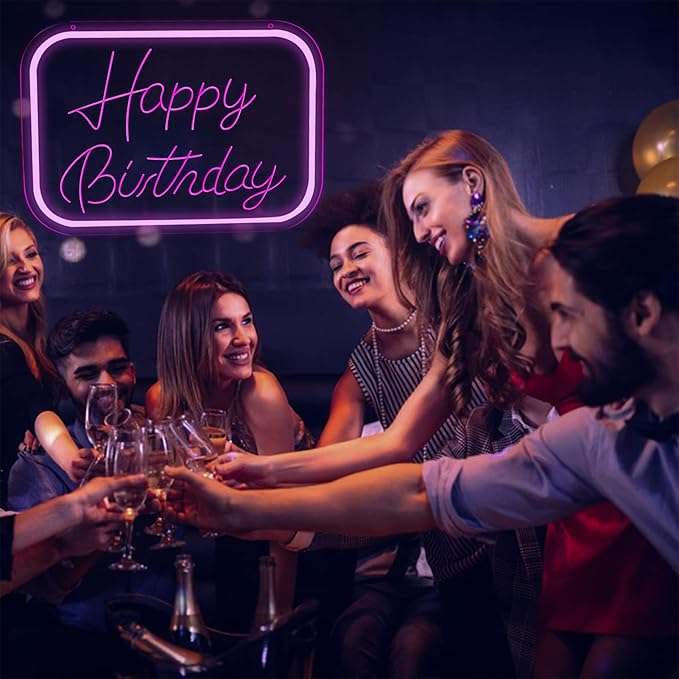 Happy Birthday Neon Signs for Wall Decor,Led Neon Light for Bedroom,Christmas Birthday Party Gift