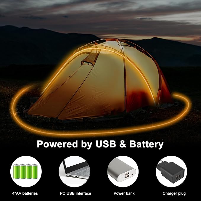 Battery Powered COB LED Strip Lights 6.6Ft 640 LED Dimmable Light Strip | Cuttable Flexible LED Tape Light for Bedroom Dormitory Tent TV Under Cabinet DIY Lighting (Warm White 2700k)
