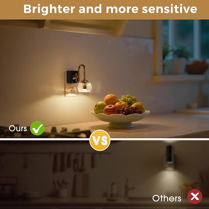 L LOHAS LED Night Lights Plug into Wall, 3000K Soft White | Floral Night Lights with Dusk to Dawn Sensor, 0-100lm Adjustable Brightness, for Hallway Bedroom Stairway