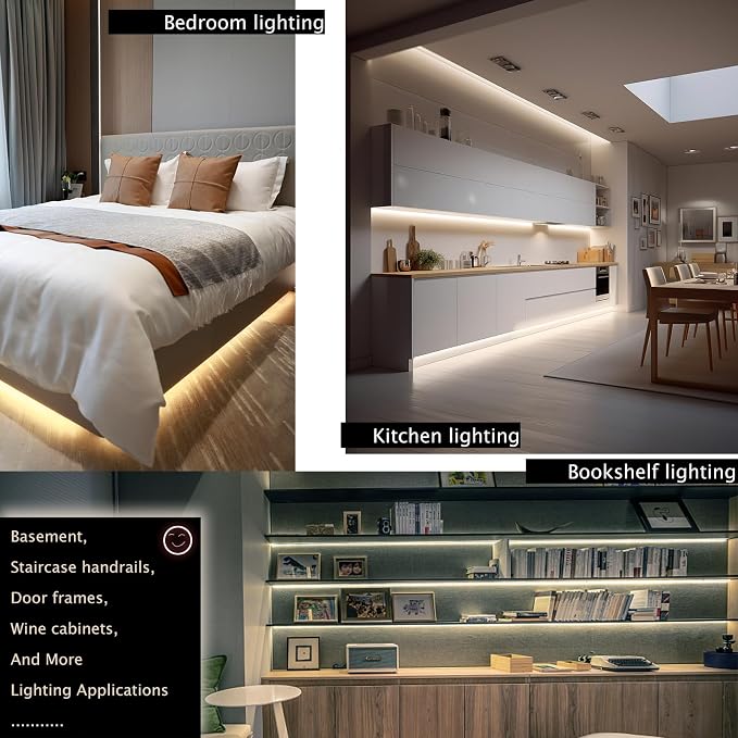 LED Vanity Mirror Lights, Hollywood Style Makeup Lighting, 6.6FT/6000K/Dimmable/12V Adapter/Self-Adhesive Strip Lights for Mirror, Lighting for Makeup Table & Bathroom