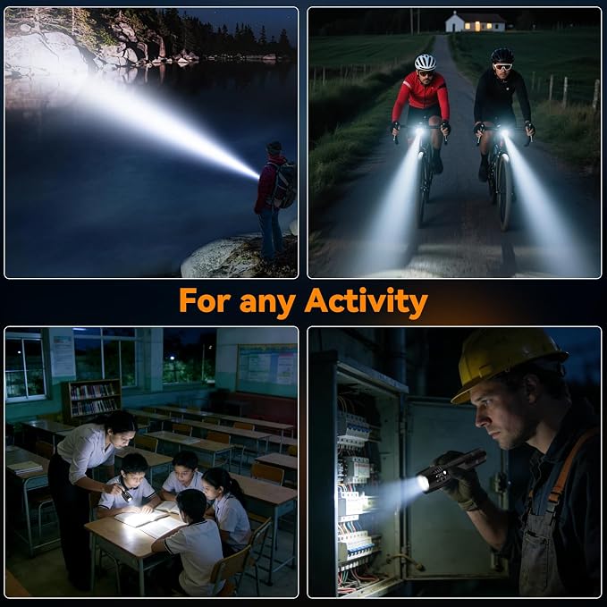 LED Flashlight 4 Pack, Small Flashlights High Lumens with 5 Modes, Waterproof Zoomable Mini Tactical Flash Light for Home Emergencies Camping Hiking