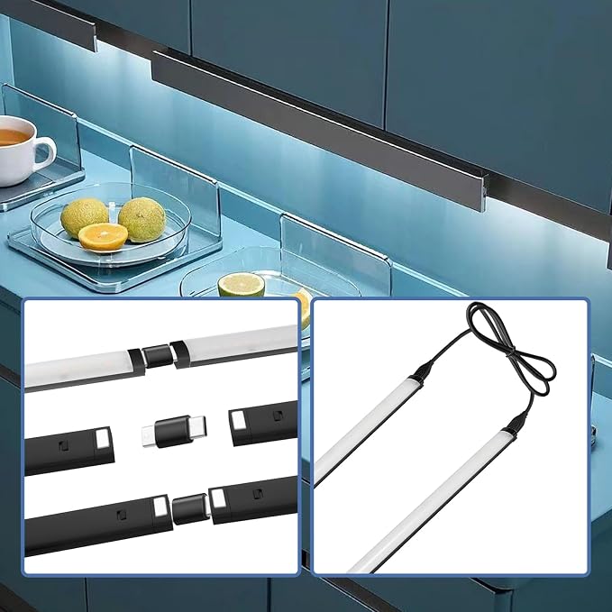 LED Under cabinet lights Dimmable Reading Light Bar for Kitchen Workbench | THLIFURE,Brightness Dimming,Warm to Cool White Stepless Color Changing, IR Remote, Sensor Lighting, Ultra Thin Strip Lights