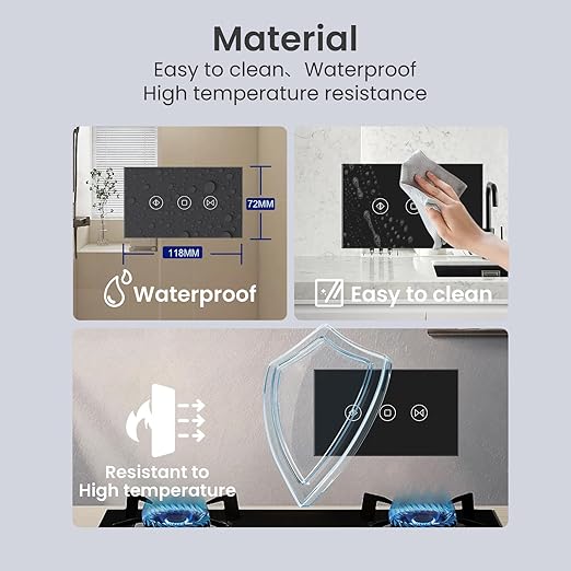 Smart Curtain Switch Single Gang 2.4GHz Wi-Fi Touch Switch, Neutral Wire Required,Work with Smart Life/Tuya App and Alexa,Tempered Glass Panel,Black
