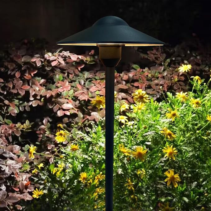 Low Voltage Path Lights Aluminum Pathway Lights Driveway Light | Walkway Sidewalk Driveway,Replaceable 3W G4 LED Bulb Warm White Textured Black Finish Pack of 2