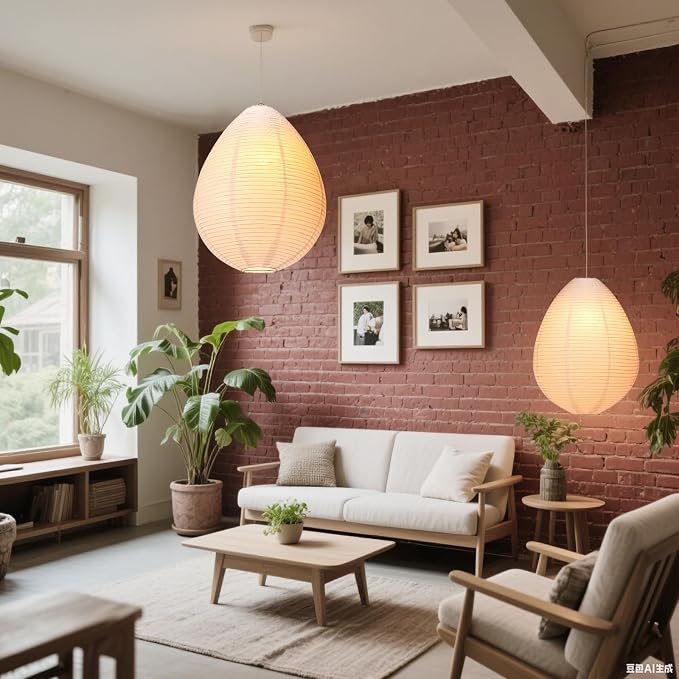 2CS Paper Lantern Light White Hanging Paper Lamp Shade 20 inch Chinese Japanese Lanterns Hanging Lantern Pendent Lantern Shade Interior Decoration