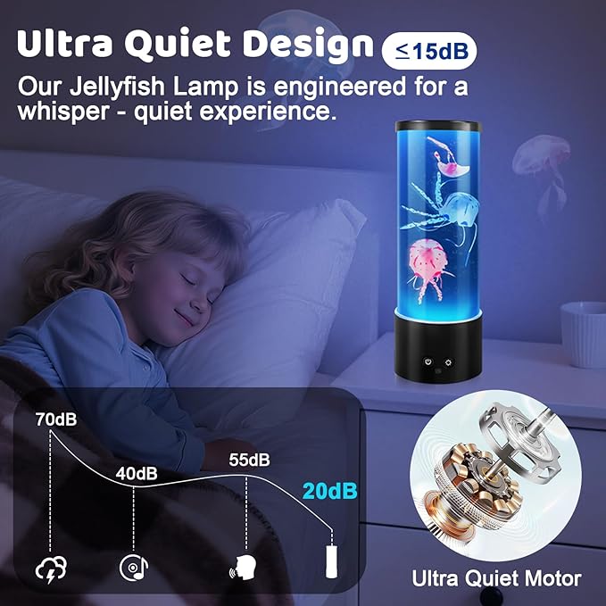 Jellyfish Lamp, Mothers Day Gifts, Jellyfish Tank Mood Light, Table Lamp for Home Decor, Relaxation and Sleep, Jellyfish Aquarium with 17 Colors Changing, Birthday Day Gifts for Women, Kids