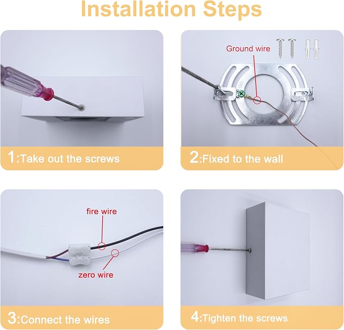 KICAAO LED Wall Sconces Set of Two, 12W Modern Wall Lamp, White Up Down Wall Mount Lights for Living Room Hallway Bedroom Decor, Hardwired Aluminum Wall lamp (White 3000K)
