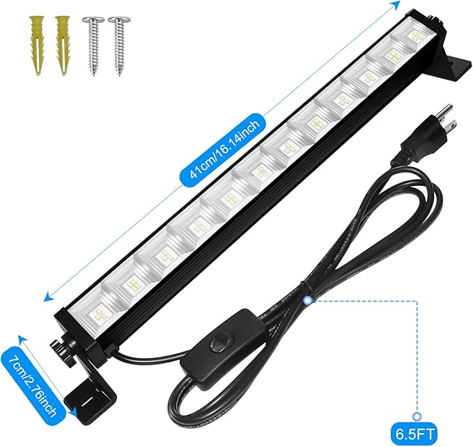 4 Pack 40W LED Shop Lights,6000K 4800LM Daylight White Garage Light with 6.5FT Power Cord & Switch,Plug in LED Work Light for Garage, Workshop,Yard