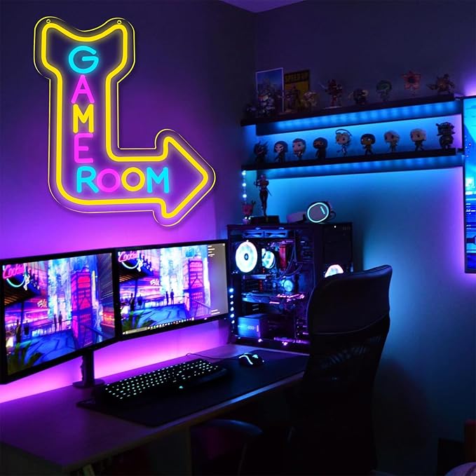 Game Room Neon Signs for Wall Decor,Led Neon Light for Man Cave, Gamer Party Decorations Gifts