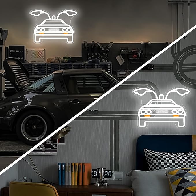 Back To Future Neon Sign Future Car Neon Signs for Wall Decor Dimmable Led Signs for Bedroom Wall Light Up Sign for Bar Office Neon Gifts for Movie Fans