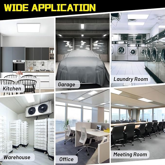 1x2 LED Flat Panel Light Surface Mount 2-Pack, Flush Mount Ceiling Light 24W 2880LM, 5CCT 3000K/3800K/4500K/5200K/6000K, Dimmable Panel Lights