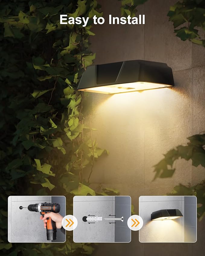 Brightown 6 Pack Solar Fence Lights, 7 RGB & Warm White/Cool White | Color Changing, IP65 Waterproof Solar Lights Outdoor for Yard Fence Deck Step Garden