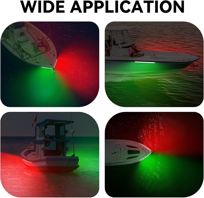 Boats Navigation Lights, Navigation Lights For Boats Led, Waterproof Boat Red and Green Bow Lighting, Marine Fishing Lighting, Marine Nav Lights for Pontoon Bass Jon Jet Ski Kayak