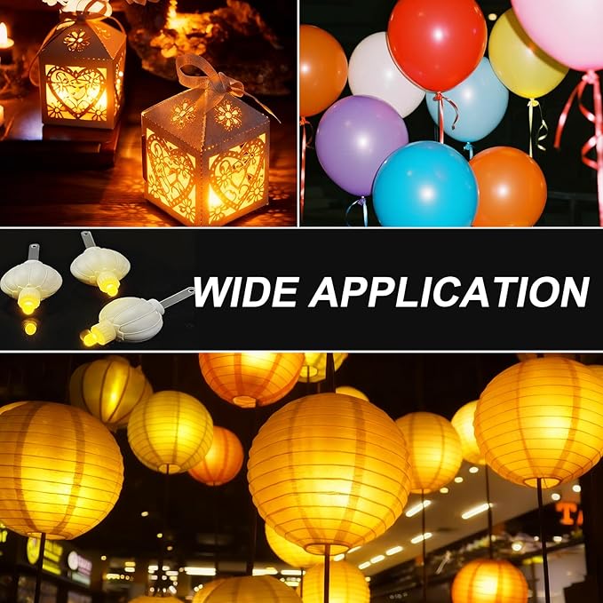 Aogist 24 Pack Small LED Lights Battery Powered Waterproof Hanging Light Last 48 Hours for Paper Lanterns,Balloons,Floral,Weddings & Festival Christmas Decorations,Warm White