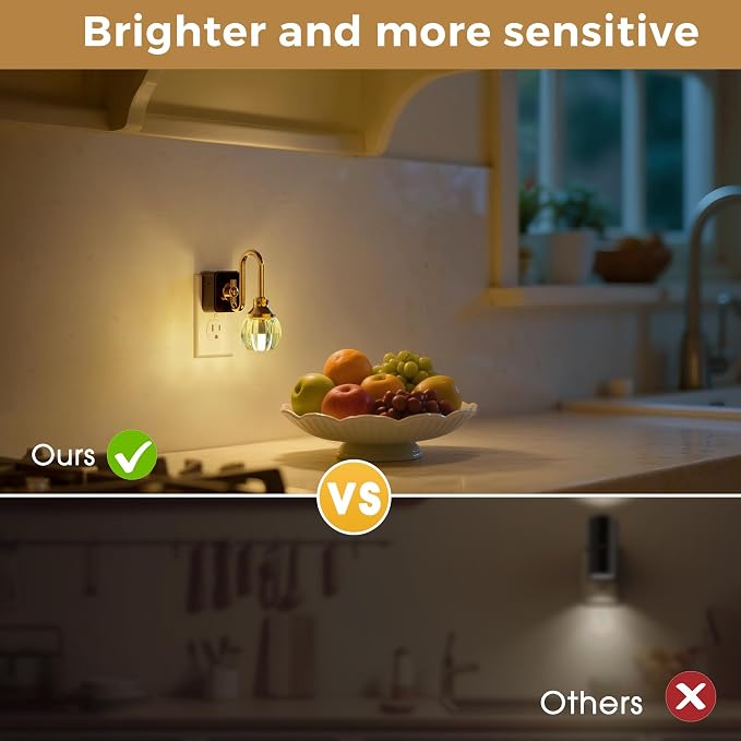 L LOHAS LED Night Lights Plug into Wall, 3000K Soft White | Flower Night Lights with Dusk to Dawn Sensor, 0-100lm Adjustable Brightness, for Hallway Bedroom Stairway