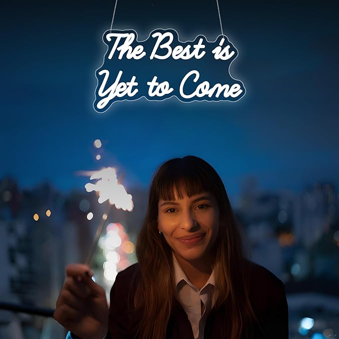 Whfobfe The Best is Yet to Come Neon Sign Led Neon Lights Signs for Wall Decor USB Powered Led for Room Decoration Home Game Room Bar Party Decor
