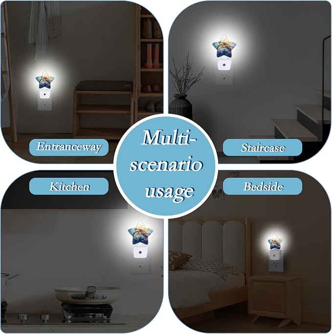 Sea Turtle Watercolor Night Light,Plug-in Wall Led Night Lights Decor for Boys Girls Room,Dusk to Dawn Sensor Wall Lamp for Bedroom/Bathroom/Hallway,0.5w