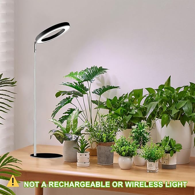 Yadoker 72 LEDs Full Spectrum Plant Grow Light for Indoor Plants,Height Adjustable, 6.3" Aluminum Housing,Automatic Timer with 8/12/16 Hours,10-Level Brightness,Ideal for Small and Medium Plant Grow
