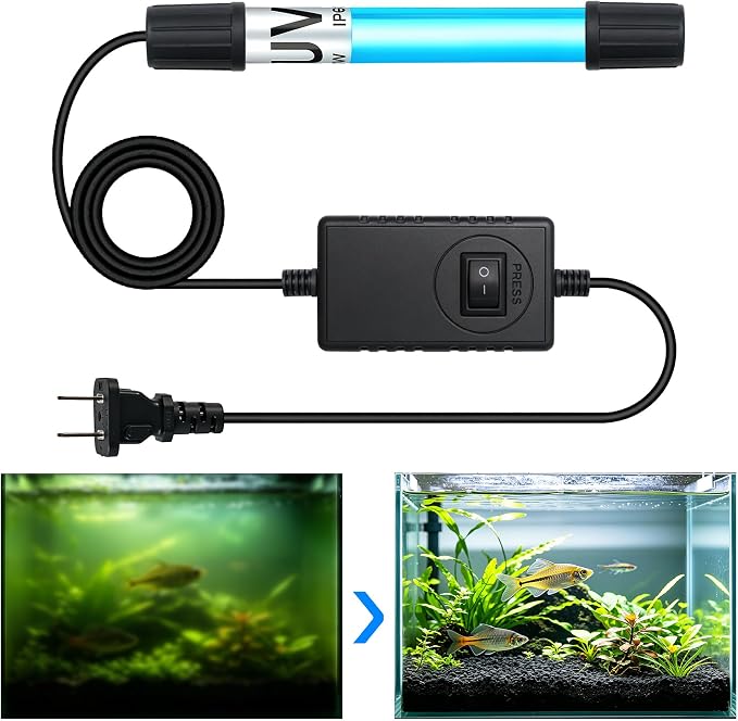 TARARIUM Aquarium Light 5W for 20-75 Gallon Submersible Clean Green Lamp CTUV-H6F/CTUV-H5P/CTUV-H4F/AQ028/IX-120-U-V Replacement Light Bulb