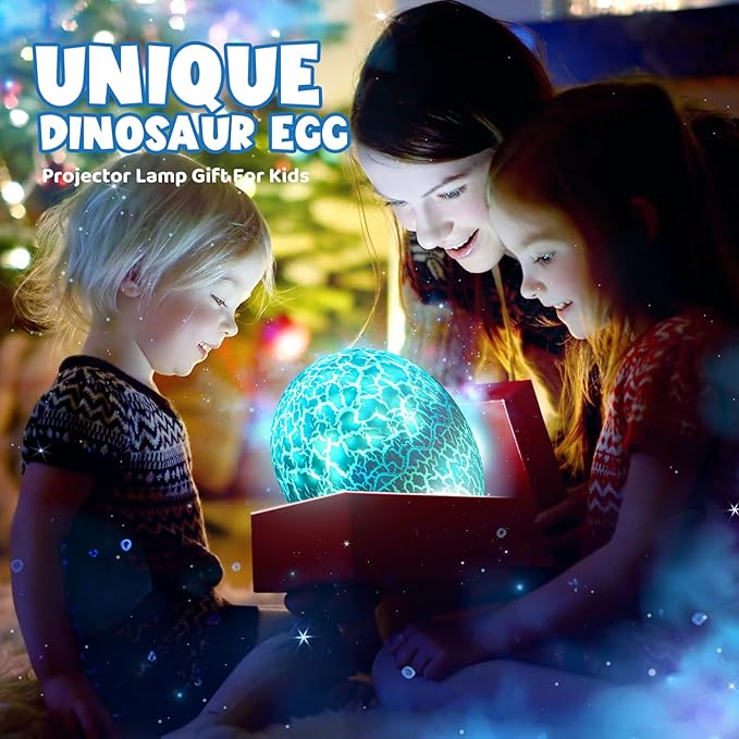 Dinosaur Toys for Kids Age 3-12 : Dinosaurs Egg Night Light Gifts for Boys 3 4 5 6 7 8 9 Year Old 2-in-1 Dino & Star Projector with 360° Rotation Timer for Boy Ages 3-5 Birthday Gift Decor