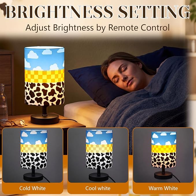 Cartoon Story Table Lamps Gifts 3 Colors Dimmable Lights 5.12 x 10 Inch Night Light Inspired Cartoon Story Bedroom Lamps for Room Bedroom Desk Home Decor Birthday Gifts