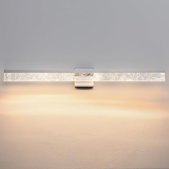 AIJIASI 39 Inch Brushed Nickel Vanity Light Fixture, 28W Dimmable LED for Bathroom Above Mirror, Modern Wall Mount Lighting 3000K