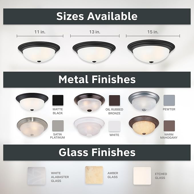 DESIGNERS FOUNTAIN Reedley 3-Lights Flush Mount Ceiling Light, 15 Inch Lighting Fixture for Kitchen, Bedroom, Bathroom, and Hallway, Matte Black with Etched Glass, 1257L-MB-W