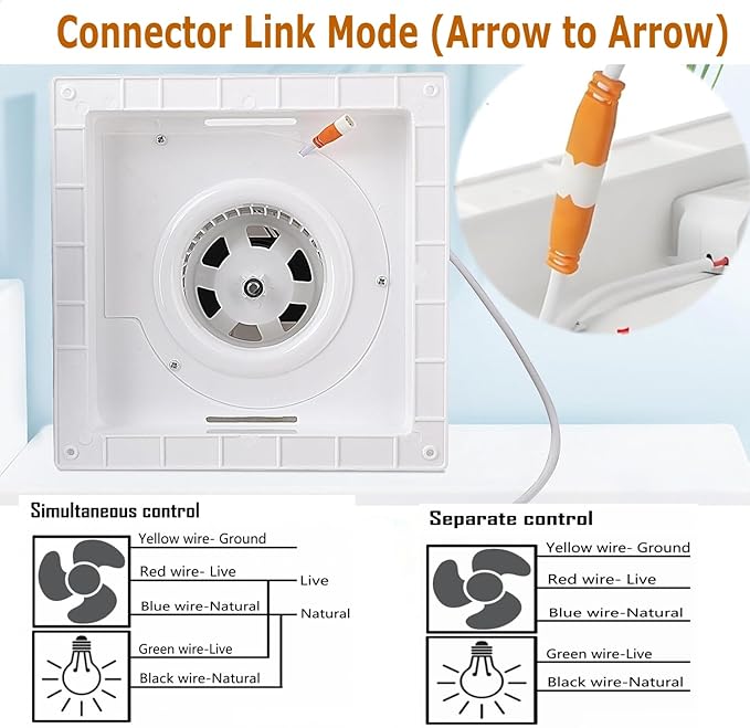 Bathroom Exhaust Fan with LED Light Ceiling Mount Ventilation Fan 118 CFM 1.0 Sones 4 Inch Duct Quiet Bathroom Vent Fan with Light Combo 5000K for Home Bath Hotel-Squares