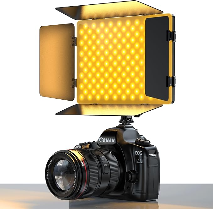 Photography Lighting Camera Video Light 20W Kit Suit with Adapter/Battery 4400mAh Bi-Color Dimmable 2500-6500K Led Studio Streaming Photo Shooting Light for Outdoor Live Streaming