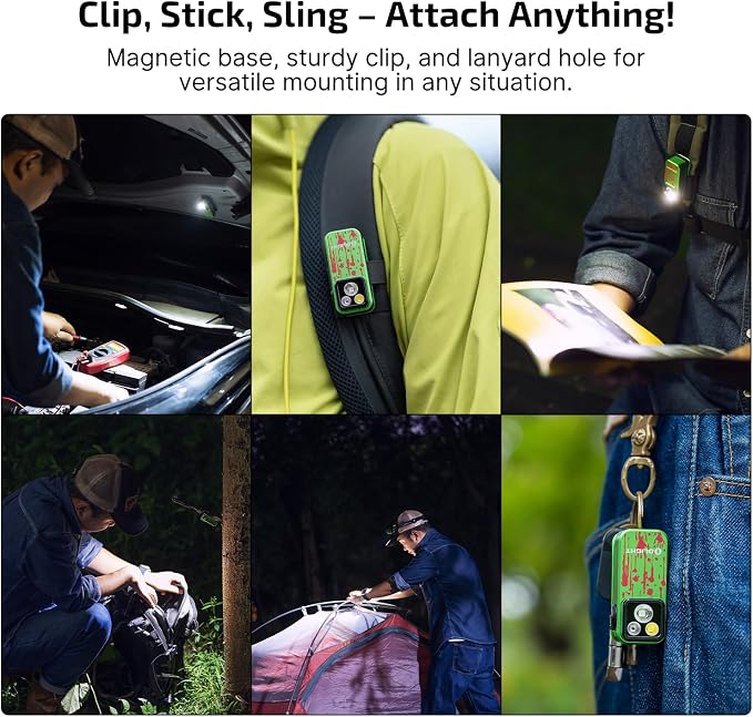 OLIGHT Oclip Pro Rechargeable EDC Clip-on Flashlight, Zombie Green | Red Light, 500 Lumens Floodlight, Spotlight, Pocket-Sized, USB-C Charging, Magnetic, for Work, Signaling, Outdoor or Home Use