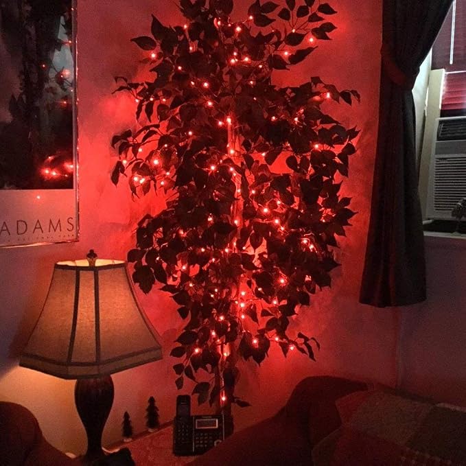 YKB 6 Pack Fairy Lights Battery Operated with 20 Mini LEDs on 6.6FT Copper Wire, Starry String Lights Powered by 2xCR2032(Incl) Batteries, for Wedding Holiday Halloween Christmas Decor Red