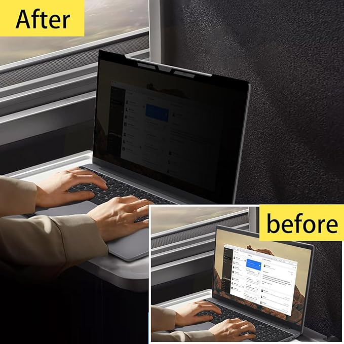 Laptop Privacy Screen 14 Inch Anti Blue Light Screen Protector, Laptop Screen Privacy Shield - 16:9 Aspect Ratio Hanging Style