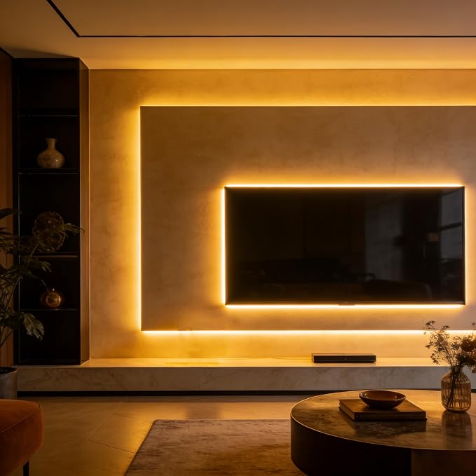 5V USB LED Strip Lights 6.56FT, 3Key COB Light Strip Warm White, Short LED Strip Light, Flexible Bright for Under Cabinet, Kitchen, TV Backlight, Shelves, Displays and TV Lights