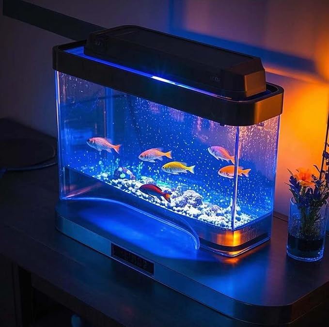 15 inch RGB Aquarium Lights, Underwater Fish Tank Lights IP68 Waterproof Color Changing Adjustable Memory Submersible Remote Control Aquarium Tank Sucker Hood Strip Waterfall Lights